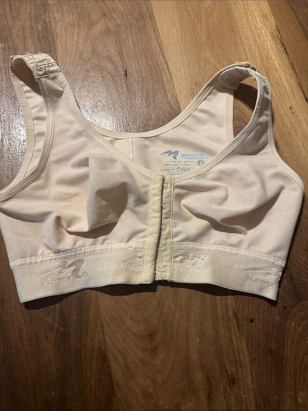 Marena Front-Closure Wireless Comfort Bra in Light Beige